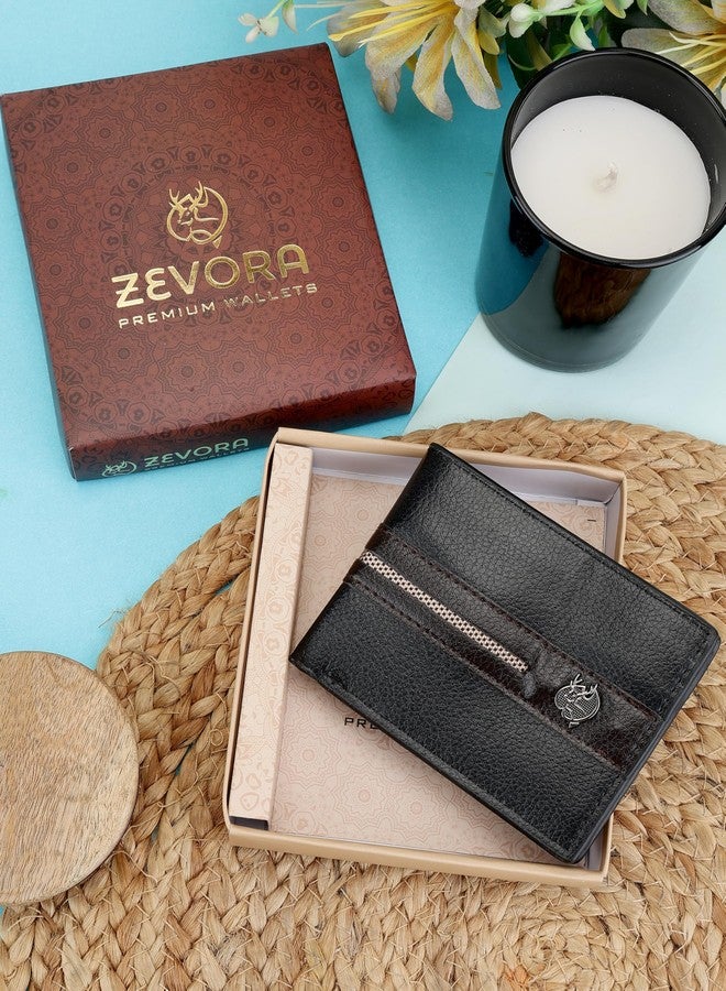 ZEVORA Men Travel, Trendy, Casual Black Leather Wallet (4 Card Slots) - Image 5
